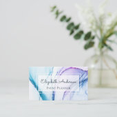 モダンなプロフェッショナルの抽象芸術の青の水彩画 名刺 (スタンド正面)