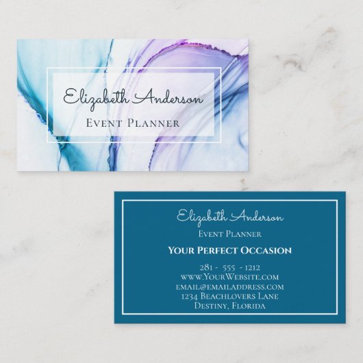 モダンなプロフェッショナルの抽象芸術の青の水彩画 名刺 (正面/裏面)
