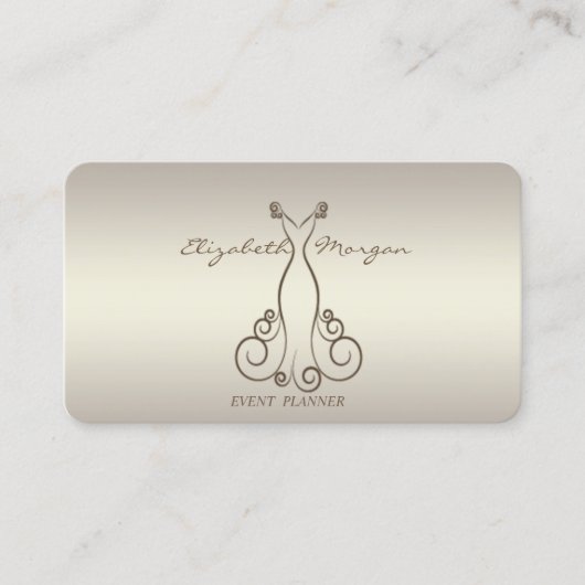 モダンなプロフェッショナルスタイルを演出するチャーミングなルミナスドレス 名刺 (正面)