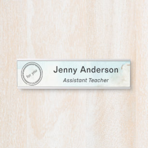 モダンなプロフェッショナル名＆ロゴオフィスドアサイン サインプレート