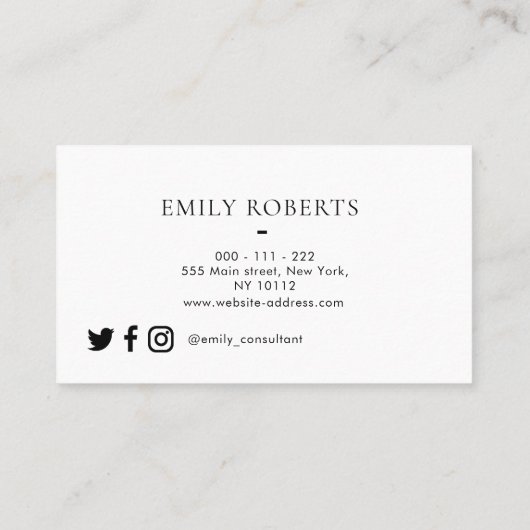 モダンなプロフェッショナル|のコンサルタントの名刺 名刺 (裏面)