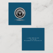 モダンなプロフェッショナル、ターコイズのInstagramソーシャルメディア スクエア名刺 (正面/裏面)
