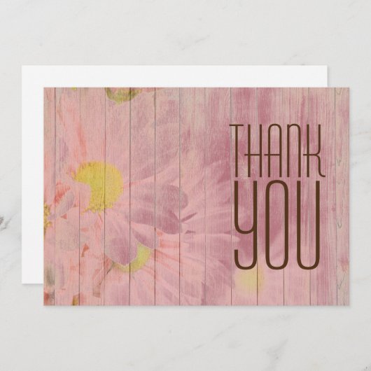 モダンなプロフェッショナル ローズゴールド フローラル ミニマル サンキューカード (正面/裏面)