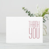 モダンなプロフェッショナル ローズゴールド ホワイト ミニマル サンキューカード (スタンド正面)