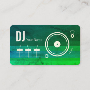 モダンなプロフェッショナルDJのレコードプレーヤカバー 名刺