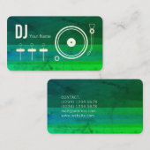 モダンなプロフェッショナルDJのレコードプレーヤカバー 名刺 (正面/裏面)