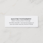 モダンなプロポートレートのカメラマン スキニー名刺 (裏面)