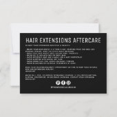 モダンなヘアエクステンションのアフターケアビジネス ロゴ サンキューカード (裏面)