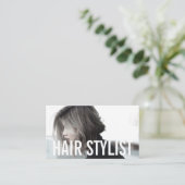 モダンなヘアスタイリストの写真 名刺 (スタンド正面)