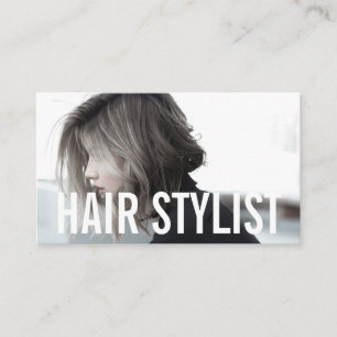 モダンなヘアスタイリストの写真 名刺