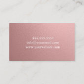モダンなヘアーサロンのばら色の金ゴールド 名刺 (裏面)