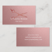 モダンなヘアーサロンのばら色の金ゴールド 名刺 (正面/裏面)