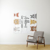 モダンなベイビーアニマル ベイビーシャワーポスター タペストリー (インサイチュ(横))