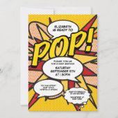 モダンなベイビーシャワーの楽しい準備ができたポップ写真 招待状 (正面)