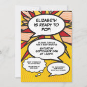 モダンなベイビーシャワーフン スピーチバブル 招待状 (正面)