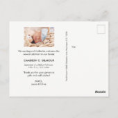 モダンなベイビーボーイ　フォト付きのお礼 ポストカード (裏面)