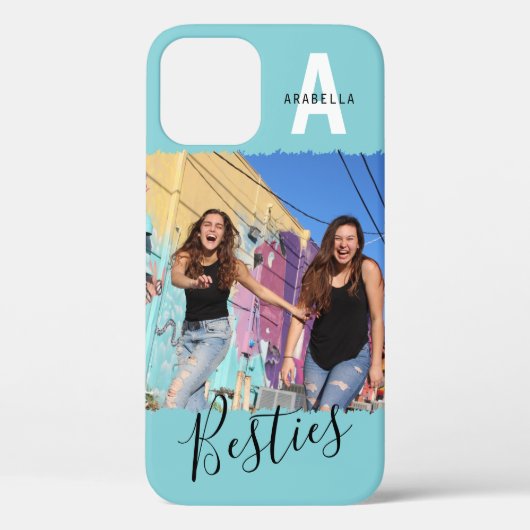 モダンなベストフレンドのフォトモノグラム｜ブルー Case-Mate iPhoneケース (裏面)