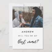 モダンなベストマン写真カード 招待状 (正面)