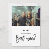 モダンなベストマン写真カード 招待状 (正面)