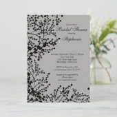 モダンなベビーの呼吸花柄のブライダルシャワー 招待状 (スタンド正面)