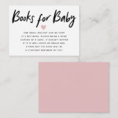 モダンなベビーシャワーのピンク|の本の要求 エンクロージャーカード (正面/裏面)
