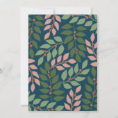 モダンなベリーとユーカリの枝のホリデーパーティー 招待状 (裏面)