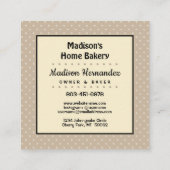 モダンなベーカリーのサービス係のシェフのレストランの正方形 スクエア名刺 (裏面)