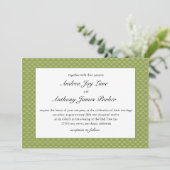 モダンなペアグリーンのビーハイブウェディング招待状 招待状 (スタンド正面)