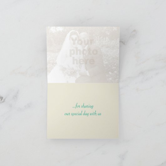 モダンなペイントのきらきら海の写真 ありがとうカード サンキューカード (内部)