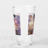 モダンなペイントのクリスマスツリー 紫の装飾 タンブラーグラス (左)