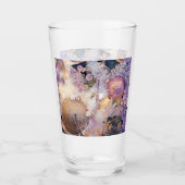 モダンなペイントのクリスマスツリー 紫の装飾 タンブラーグラス (正面)