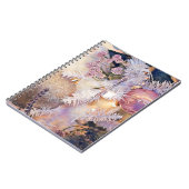 モダンなペイントのクリスマスツリー 紫の装飾 ノートブック (左側)