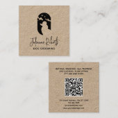 モダンなペットケアロゴの犬のグルーミング スクエア名刺 (正面/裏面)