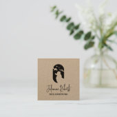 モダンなペットケアロゴの犬のグルーミング スクエア名刺 (スタンド正面)