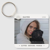 モダンなペット記念碑2写真&引用 キーホルダー (正面)