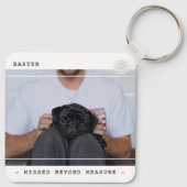 モダンなペット記念碑2写真&引用 キーホルダー (裏面)