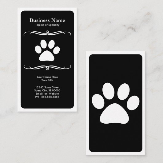 モダンなペット足 名刺 (正面/裏面)
