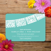 モダンなペペル・ピカド・カスタムカラー＋写真 | 結婚式 招待状