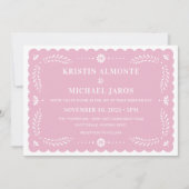 モダンなペペル・ピカド・メキシカン・ウェディング招待状 招待状 (正面)