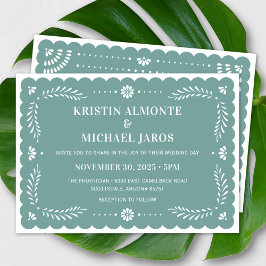 モダンなペペル・ピカド・メキシカン・ウェディング・招待状 招待状