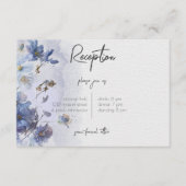 モダンなペリウィンクルブルーの野生の花の結婚式 受付カード エンクロージャーカード (正面)