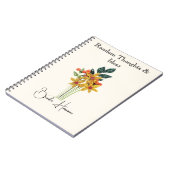 モダンなペーパークイリングの花 || 上品な名前 ノートブック (左側)