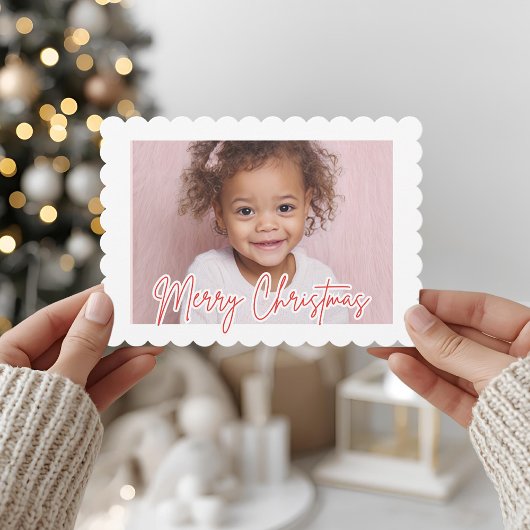 モダンなホタテ貝の写真クリスマス メリークリスマス シーズンカード