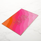 モダンなホットピンクとオレンジゴールドの結婚式の招待状I 箔招待状 (回転した状態)