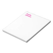 モダンなホットピンクの名前 ミニマル プロフェッショナル ノートパッド (回転)