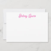 モダンなホットピンクの  パーソナライズされたイニシャルと名前 ノートカード (正面)