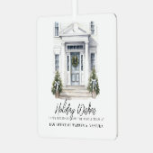 モダンなホリデーウィッシュビジネス メタルオーナメント (正面左)