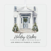 モダンなホリデーウィッシュビジネス メタルオーナメント (正面)