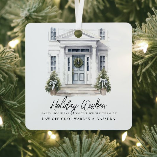 モダンなホリデーウィッシュビジネス メタルオーナメント (インサイチュ)