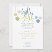 モダンなホリデーシーズンのミニマルな宝玉 招待状 (正面)